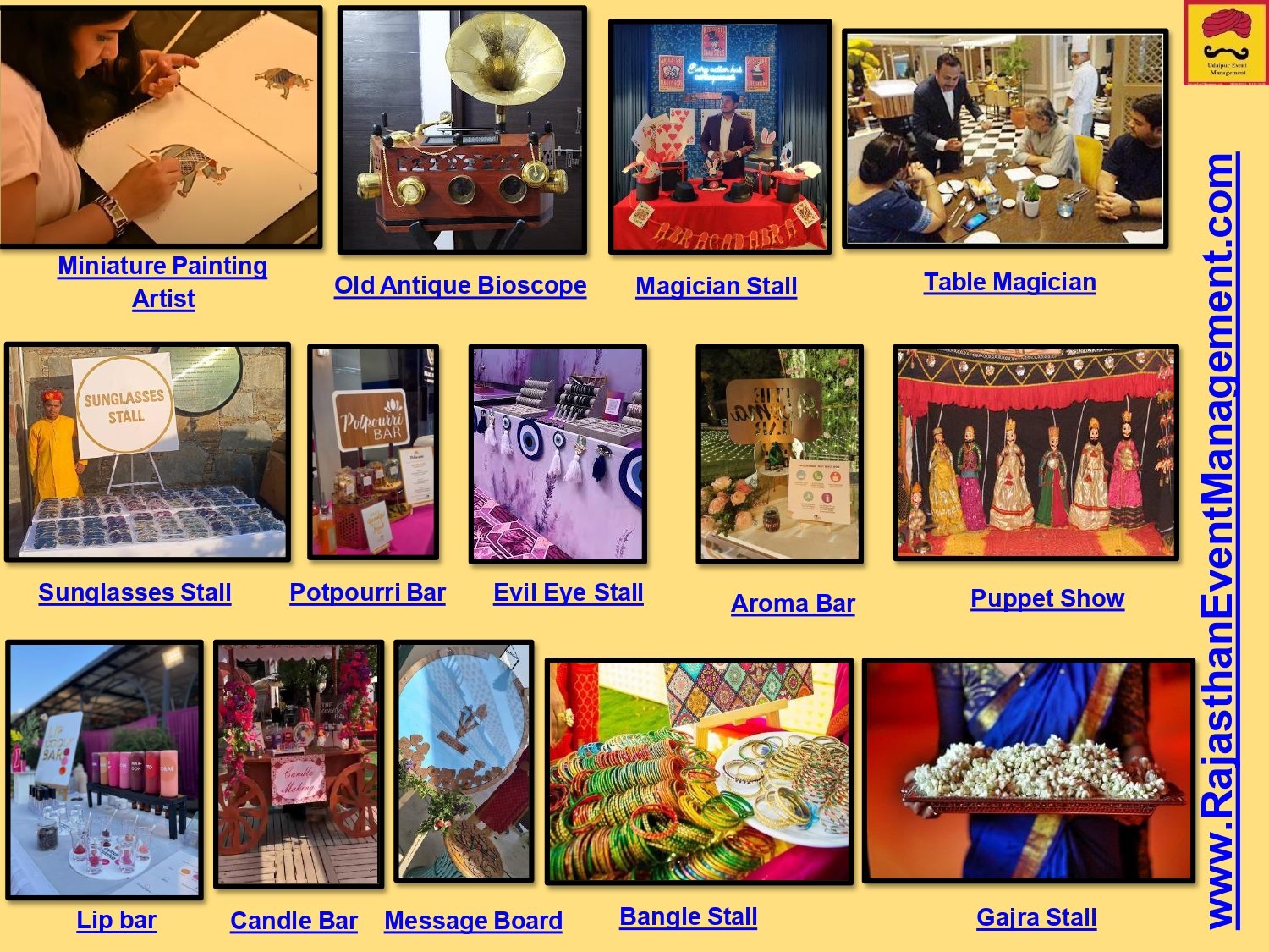 Wedding Carnival Stalls — Bangle, Evil Eye, Aroma & Candle Bar